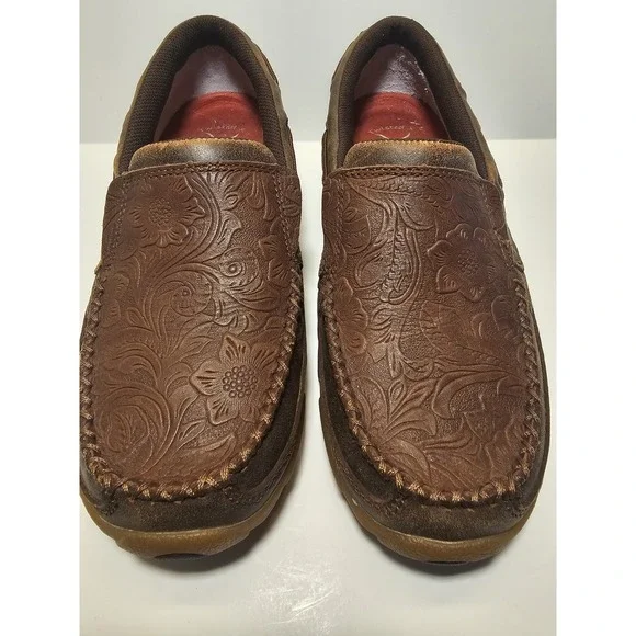 Twisted x Women's Slip-On Tooled Driving Moc SMUWDMS4 Brown Size 7.5 M - Picture 3 of 10